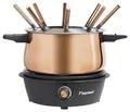 Produktbild: Bestron elektrische Fondue Set für bis zu 8 Personen, mit 8x Fonduegabeln & stufenlosen Thermostat, inkl. Spritzschutz, Farbe: Kupfer