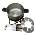 Produktbild: Fondue Set 8x Gabeln Topf spülmaschinenfest Temperatur verstellbar Kupfer Design