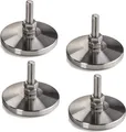 Produktbild: 4 x Verstellschrauben M8 x 30 mm Ø 58 mm echt Edelstahl höhen verstellbar mit Gummi Fussteil Möbelfüße Verstellfüße Stellfüße Sockelfüße Möbel-Justierschrauben SOTECH