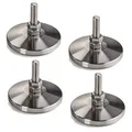 Produktbild: SOTECH 4 Stück Verstellschrauben M8 x 30 mm Ø 58 mm echt Edelstahl (SS201) höhenverstellbar mit Gummi-Fußteil Möbelfüße Verstellfüße Stellfüße Sockelfüße Möbeljustierschrauben