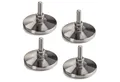 Produktbild: SO-TECH® Möbelfuß 4 x Verstellschrauben M8 x 29 mm Ø 59 mm echt Edelstahl, höhenverstellbar mit Gummifuss Verstellfüße Stellfüße Sockelfüße
