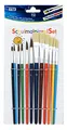 Produktbild: TSI Schulmalpinsel-Set 12tlg, Haarpinsel (Größe 1,2,4,6,8 und 10) - Borstenpinsel (Größe 4,6,8,10,12 und 14), Schaft farbig lackiert, Art. Nr. 49111