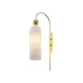 Produktbild: MAYTONI Antic Wandleuchte innen – 1-flammige Wandlampe – Retro Lampe E14 - Leuchte aus Glas & Metall - Wohnzimmerlampe, Schlafzimmerlampe – Gold, Weiß