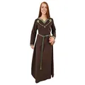 Produktbild: Vehi Mercatus Mittelalter Kleid Langarm, mit Borte Sigyn Baumwolle- Blau, Rot, Gr??n, Schwarz oder Braun- Mittelalter, LARP, Reenactment (DE/NL/SE/PL, Alphanumerisch, L, Regular, Regular, Braun)