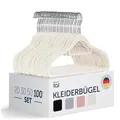 Produktbild: Blumtal Samt-Kleiderbügel, rutschfest, um 360° drehbar, für Mäntel, Anzüge, Hemden und Hosen, 100 Stück, Elfenbein
