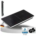 Produktbild: Ommertal Induktionskochfeld 2 Platte 3500W Tragbar Super-Slim Design bis 240 °c mit 4h Timer, Touch-Bedienung, Kindersicherung