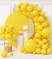 Produktbild: AULE Gelbe Luftballons Girlande: 100 Stück Gelbe Matte Ballons Girlande Set Gelb Glänzend Chrom Latex Luftballon für Geburtstag Party Party Deko Hochzeit Einschulung Kindergeburtstag Deko