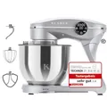 Produktbild: KLAMER Küchenmaschine 1800W, Knetmaschine Brotteig mit Edelstahl-Rührschüssel 6 L, 10 Stufen mit Timer, Planetenrührwerk, Rührbesen, Knethaken, Schneebesen & Sichtdeckel (silber)