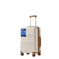 Produktbild: KONO Handgepäck Koffer Trolleys Leicht Hartschalenkoffer Reisekoffer mit 4 Rollen und TSA Schloss, 52x38x21cm, 36Liter, Zwillingsrollen Rollkoffer, ABS+PC Hartschale (Cremeweiß, M)