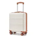 Produktbild: KONO Kleiner Koffer Handgepäck Hartschalenkoffer für Easyjet Handgepäck 45x36x20 cm, Leicht Reisekoffer mit 4 Rollen und Zahlenschloss (Creme Weiß)