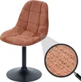 Produktbild: Esszimmerstuhl HWC-A60, Küchenstuhl Stuhl Drehstuhl, Stahl Stoff/Textil Chenille (465g/m²) terrakotta