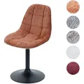 Produktbild: Esszimmerstuhl HWC-A60, Küchenstuhl Stuhl Drehstuhl, Stahl FSC® Stoff/Textil Chenille (465g/m2) ~ terrakotta
