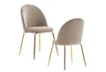 Produktbild: FINEBUY Esszimmerstuhl FB29441 (2er Set Samt Beige Gepolstert mit Metallbeine), Küchenstuhl Skandinavisch, Schalenstuhl Modern