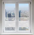 Produktbild: INDIGOS UG Glasdekorfolie Dusche Folie für Duschkabine Fensterfolie Bad Sichtschutz Streifendesign satiniert Blickdicht - 500-2000 mm - Dekoration Sonnenschutz Folie - Sichtschutzfolie - selbstklebend
