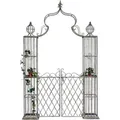 Produktbild: Rosenbogen Mit Tor Pforte Metall 275x170 Cm Rundbogen Torbogen Pergola 110241 Schmiedeeisen Rankhilfe Gartentor - Dandibo