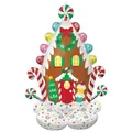 Produktbild: Amscan 4491411 - AirLoonz Folienballon Lebkuchenhaus, 81 cm x 129 cm, Ballon, Weihnachten, Dekoration