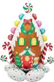 Produktbild: amscan 4491411 AirLoonz Lebkuchenhaus, stehender Folienballon, Weihnachten 129cm
