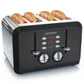 Produktbild: Arendo - Automatik Toaster 4 Scheiben in Edelstahl - bis zu vier Sandwich und Toast-Scheiben - Bräunungsgrad 1-6 - Aufwärm- und Auftaufunktion