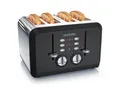 Produktbild: Arendo - Automatik Toaster 4 Scheiben in Edelstahl - bis zu vier Sandwich und Toast-Scheiben - Bräunungsgrad 1-6 - Aufwärm- und Auftaufunktion