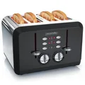 Produktbild: Arendo 4-Scheiben-Toaster 1630W 3 Funktionen separate Temperaturregelung schwarz