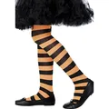Produktbild: NET TOYS Kinderstrumpfhose Strumpfhose gestreift orange-schwarz Tights Geringelt Feinstrumpfhose bunt Kinder Leggings Streifenlook Kinderkostüm Accessoire