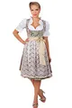 Produktbild: Edles Midi Dirndl 2-tlg. Blumen exclusive inkl. Spitzen Schürze Gr. 32-52, Braun, 38