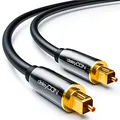 Produktbild: deleyCON 1m Optisches Digital Audio Kabel - S/PDIF - 2x Toslink Stecker - LWL Lichtwellenleiter Kabel Metallstecker 5mm Flexibel - Schwarz