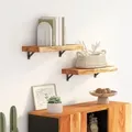 Produktbild: Wandregal 60x20x2,5 Cm Rechteckig Massivholz Akazie Baumkante Vidaxl