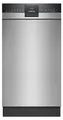 Produktbild: Siemens SR43ES25ME, Unterbau, Single (45 cm breit), Gebürsteter Stahl, Schwarz, Tasten, 1,75 m