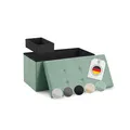 Produktbild: Blumtal Sitzbank mit Stauraum + extra Box - Truhenbank mit Stauraum 76x38x38 cm - Sitztruhe mit Stauraum - Bequemer Hocker mit Stauraum - Aufbewahrungsboxen - Storage Bench - Sitzbox in Türkis hell
