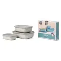 Produktbild: Mepal Frischhaltedose Set cirqula rechteckig, flach, 3-teilig 106270032500 , Farbe: weiß, Nordic white