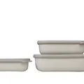 Produktbild: Mepal Multischale Cirqula Rectangular 3-teiliges Set - Mikrowellen Geschir - Geignet als Aufbewahrungsbox, Kuhlschrank, Gefrierschrank & Mikrowellengeschirr - 500, 1000 & 2000 ml - Nordic white