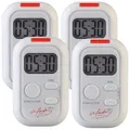 Produktbild: infactory Stoppuhr: 4er-Set Elektronischer Timer mit Ton-, Licht- und Vibrationsalarm (Timer Vibration, Wecker Schwerhörige, Elektrischer)