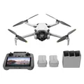 Produktbild: DJI Mini 4 Pro Fly More Combo mit DJI RC 2 Fernsteuerung (Bildschirmfernsteuerung), faltbare Mini-Drohne mit 4K-Kamera, unter 249g, 34 Minuten Flugzeit, 2 zusätzliche Akkus, Klasse-C0
