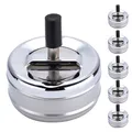 Produktbild: 6 x Drehaschenbecher Aschenbecher mit Deckel Ascher Windaschenbecher Metall