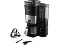 Produktbild: PHILIPS HD7900/50 All-in-1 Brew, mit Mahlwerk, Smart Dosierung und Duo-Kaffeebohnenbehälter, inkl. Permanentfilter Dosierlöffel Kaffeemaschine Schwarz/Silber
