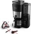 Produktbild: Philips Filterkaffeemaschine, schwarz, 1,25 l, mit integrierter Mühle