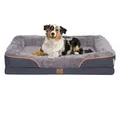 Produktbild: Warenhammer Tierbett Orthopädisches Premium Hundebett, flauschig weich, Abnehmbar,Waschbar, weicher Flanell, Selbstwärmend grau 89 cm x 63 cm