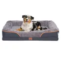 Produktbild: Warenhammer Orthopädisches Hundebett, Luxuriöses Plüsch-Sofa mit Abnehmbarem Bezug, Grau (XL) 89 x 63 x 16 cm