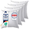 Produktbild: Gentle North Kopfkissen (40x40 cm groß) - 4er Set Kissen für Bett und als Dekokissen - Mit Reißverschluss für Füllung - Sofakissen - Zierkissen für Couch und Sofa - Ökotex - Waschbar bis 60° - Weiß