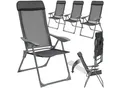 Produktbild: tectake® 4er Set Aluminium Gartenstuhl, klappbar, 5-fach verstellbare Rückenlehne mit Kopfpolster, 73 x 59 x 110 cm