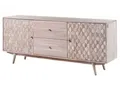 Produktbild: Massivmoebel24 Sideboard MOSAYK (Massivholz), Sideboard Akazie 180x42x75 weiß lackiert MOSAYK #200