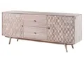 Produktbild: Sideboard Mosaik Muster massiv Echtholz Kommode Retro Look Akazie