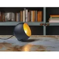 Produktbild: Kleine Tischlampe billy rund aus Metall in Schwarz & Gold, Höhe 16cm