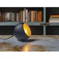 Produktbild: Kleine Tischlampe Billy Rund Aus Metall In Schwarz & Gold, Höhe 16cm