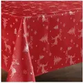 Produktbild: Beautex Tischdecke Lurex Tischdecke Weihnachten, Silber Gold glänzend, Weihnachtstisch (1-tlg) rot|silberfarben 130 cm x 160 cm