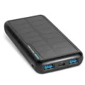 Produktbild: SBS Solar Powerbank 10.000 mAh USB-C schwarz, tragbar - Schwarz