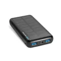 Produktbild: SBS Solar PowerBank, 10.000mAh – Powerbank mit Solarpanel, Schnellladefunktion, Intelligent Charge (IC), Lade-LED, 1x USB-C, 2X USB-A, tragbares Ladegerät für unterwegs, kompaktes Design, Schwarz