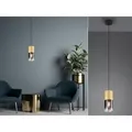 Produktbild: Trio Leuchten - Led Pendelleuchte 1-flammig Messing Matt Mit Rauchglas Schirm, Ø 10cm