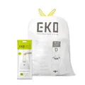 Produktbild: EKO Müllbeutel Größe D (18L- 21L), extra starke Müllsäcke mit Zugband für Küchenmülleimer, 20 Beutel, 1 Packung, weiß, reißfeste Mülltüten für sicheren Halt am Mülleimer